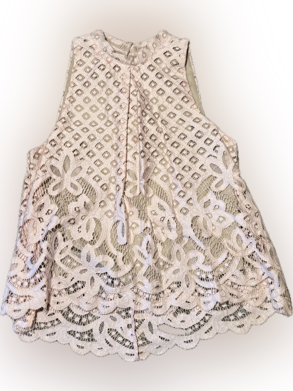 234. love, Fire Blush Pink Crochet Lace Sleeveless Top, Size S